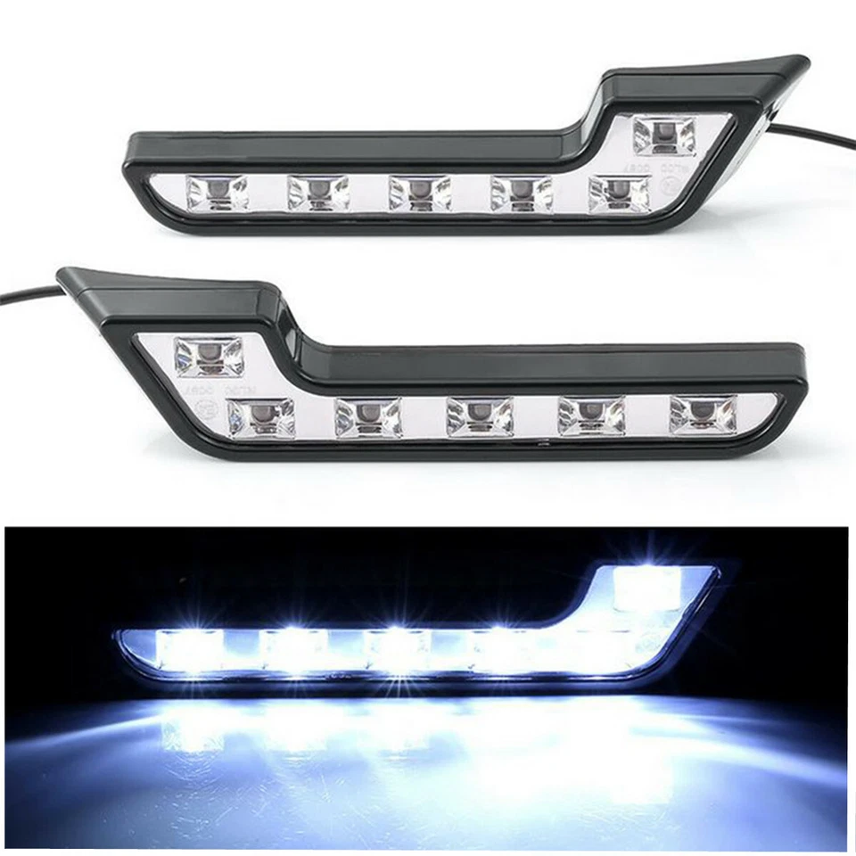 Luz antiniebla blanca 6LED para montaje en parrilla delantera de coche lámpara en forma de L accesorio SUV 1 par Foto 2 de 4