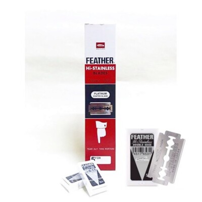 Feather Hi-Stainless Razor Blades Double Edge 100 Small blades Hair  Eyebrow