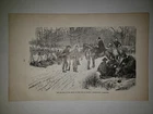 Fort Donelson Bivouac Snow Line of Battle 1888 Civil War Print Sketch