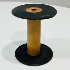 Vintage Wooden Bobbin Thread Textile Spool 6 in tall  Brown
