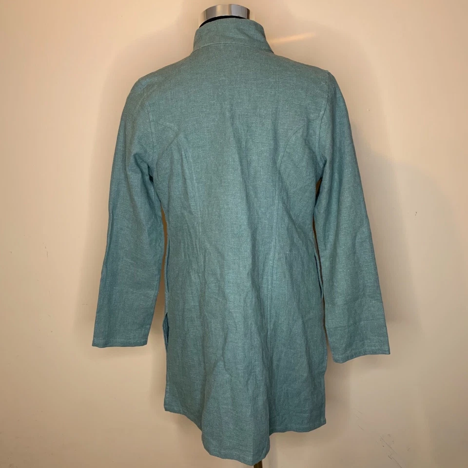 Soft Surroundings Sheffield Military Style Long Linen Jacket Size Small - Image 2 of 4