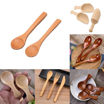 Wooden Scoops Bath Salt Spoon Candy Flour Spoon Scoops Kitchen Utensils#lk