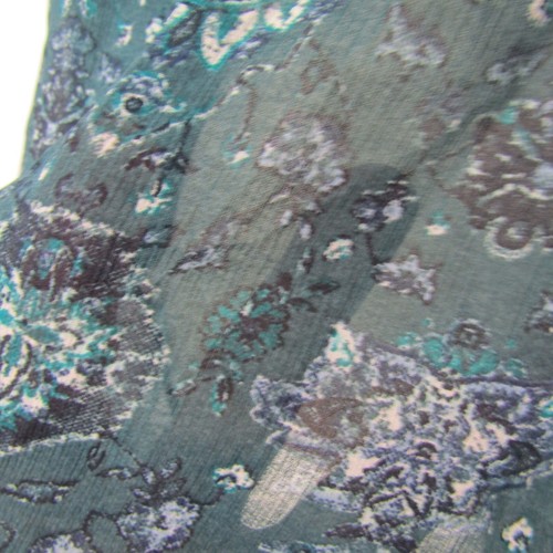 Sonoma Shirt Top Bluse Pullover U-Ausschnitt Damen XL blau grün Boho Bauer - Bild 3 von 13