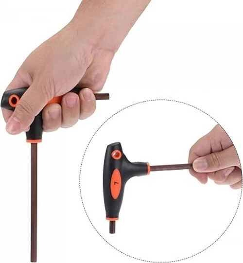 sourcing map 2mm Ball End Hex Key T-Handle Wrench Spanner, Metric S2 Steel 4 Pcs - Image 2 of 4