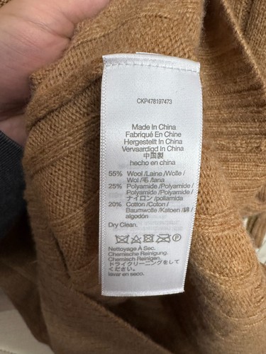 Madewell Ribbed Mini Sweater Dress Sz Sm Heather Caramel Wool Oversized Cozy - Picture 5 of 6
