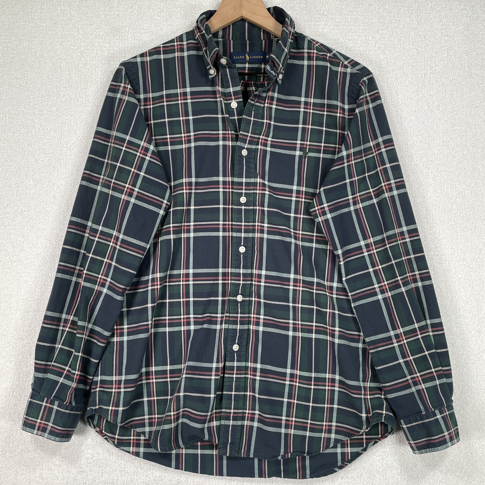 Camicia Ralph Lauren da uomo manica lunga media a quadretti pony preppy abbottonata