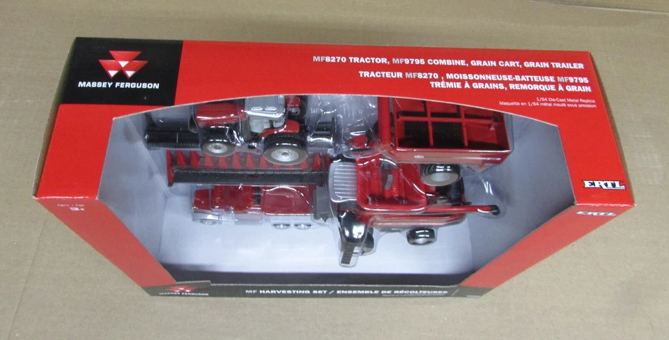 Ertl Massey Ferguson Harvesting Farm Play Set 1/64 6 Pcs New  #16260 - Image 3 of 4