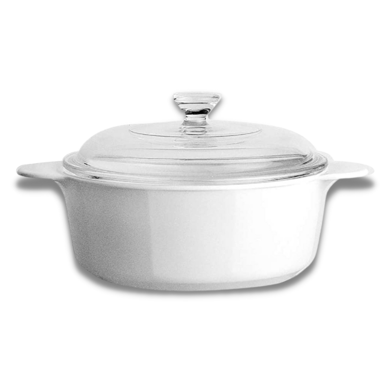 CERAMIC CASSEROLE WITH GLASS LID COVER Stovetop Round Baking Serving