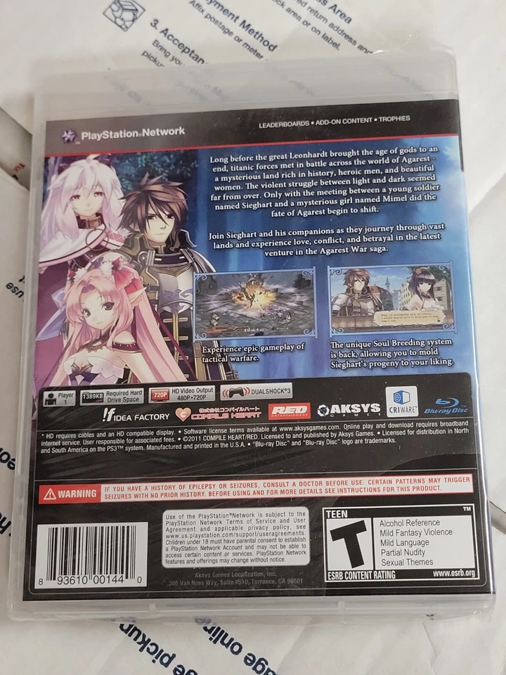 Record of Agarest War Zero (2011) New Factory Sealed USA Playstation 3 PS3 - Image 2 of 4