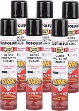 Rust-Oleum 334128-6PK Stops Rust Turbo Spray Paint, 24 Oz, Gloss Black, 6 Pack