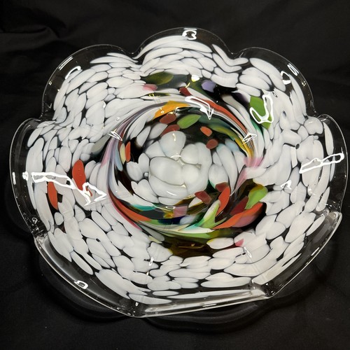 Glass Birdbath BOWL ONLY Garden Art Huta Szkla Rogi Style Deck Patio Yard Garden
