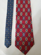 Tommy Hilfiger Neck Tie Silk Red Blue Necktie Made In USA 58 "x 4"