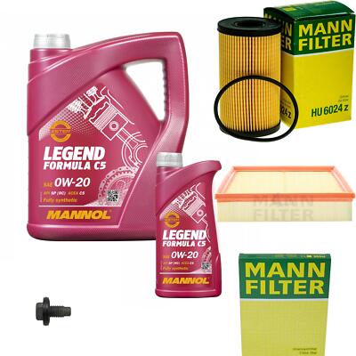 MANN Inspektionspaket 6 L MANNOL Legend Formula C5 0W-20 für Jaguar E-Pace 2.0
