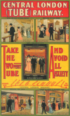 Central London U-Bahn 1905 Reise Retro Stadt Land Mauer Poster