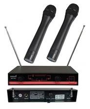 STARAUDIO Dual Channel VHF Handheld Wireless Microphone System 2CH Karaoke Mic