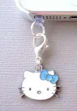 Hello Kitty Blue Cell Phone Charm Dust Proof Plug Ear Jack C6