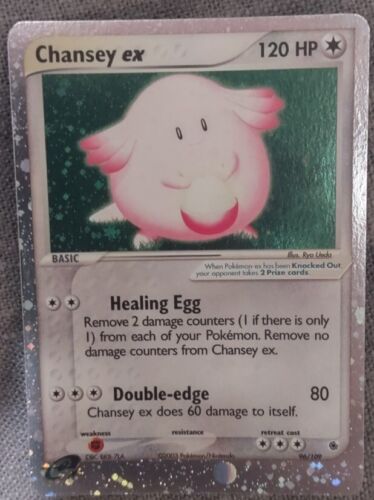 Chansey ex 96/109 Ultra Rare Pokemon EX Ruby Sapphire Pokemon Card TCG Lp/Nm - Picture 1 of 2