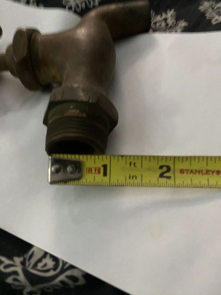 Torneira torneira antiga marca padrão 3/4” NPT latão maciço nariz caído vintage - Imagem 4 de 4