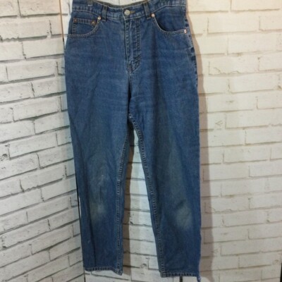 M S high waist straight leg jeans Mid blue size 12 UK