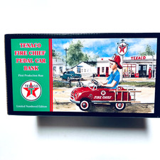 Texaco 1948 BMC Fire Chief Pedal Car First Edition Die Cast 1996 3800 Coin Bank