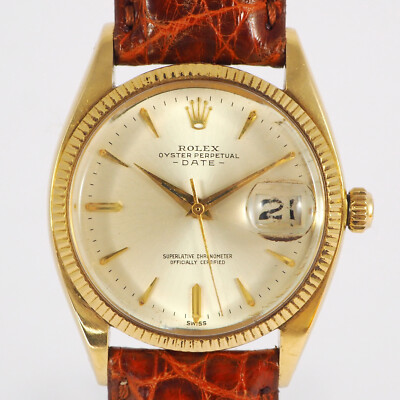 ROLEX Oyster Perpetual DATE Herrenarmbanduhr in 18ct Gold 1503  1950er