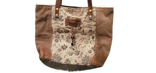 Myra Tasche Unikat Schlüssel Upcycling Canvas Baumwolle/Leder Schultertasche Tasche Euc Hippie - Bild 8 von 13