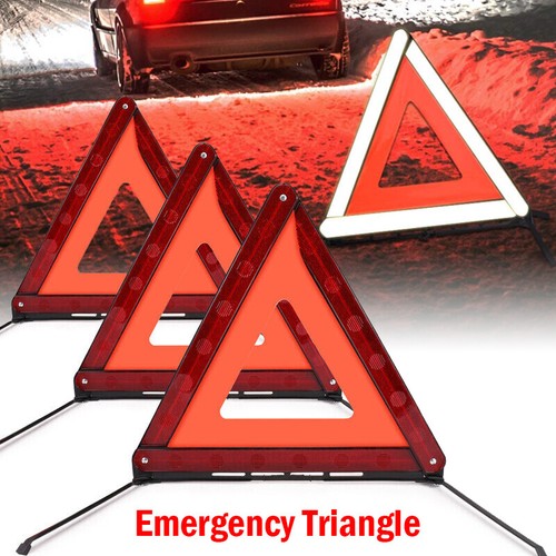 3PCS REFLECTIVE EMERGENCY WARNING TRIANGLE Car Road Hazard Safety Reflector Sign - Picture 2 of 15