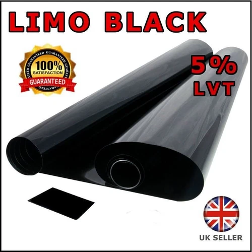 LIMO BLACK 5% 6m x 76cm CAR VAN HOME BUS WINDOW TINT FILM TINTING