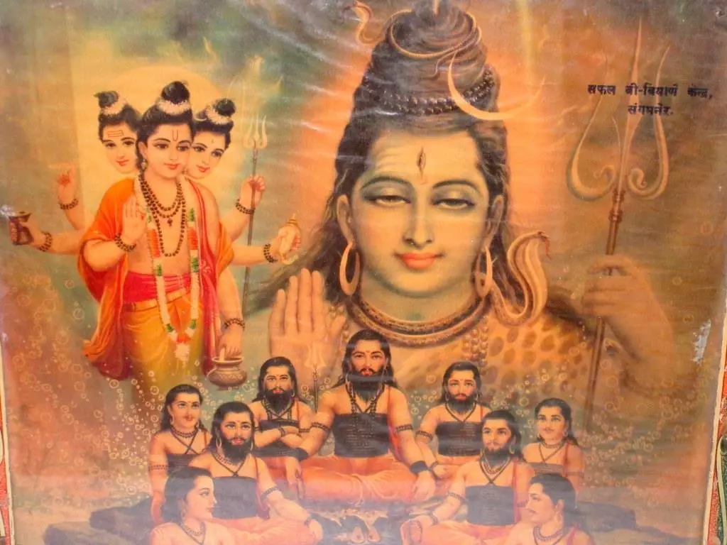 Vintage Old Hindu God Lord Shiv Shanker & 9 Monk Saint Rare ...