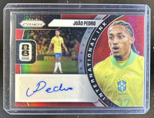 2026 Panini Prizm World Cup Joao Pedro International Ink Red Auto #/49 Brazil