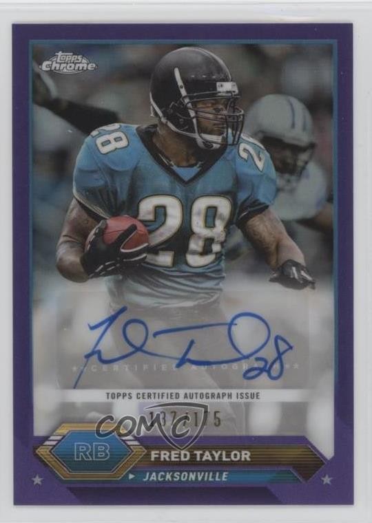 2023 Composite Topps Chrome Purple Refractor /175 Fred Taylor #TCA-FT Auto 0b7