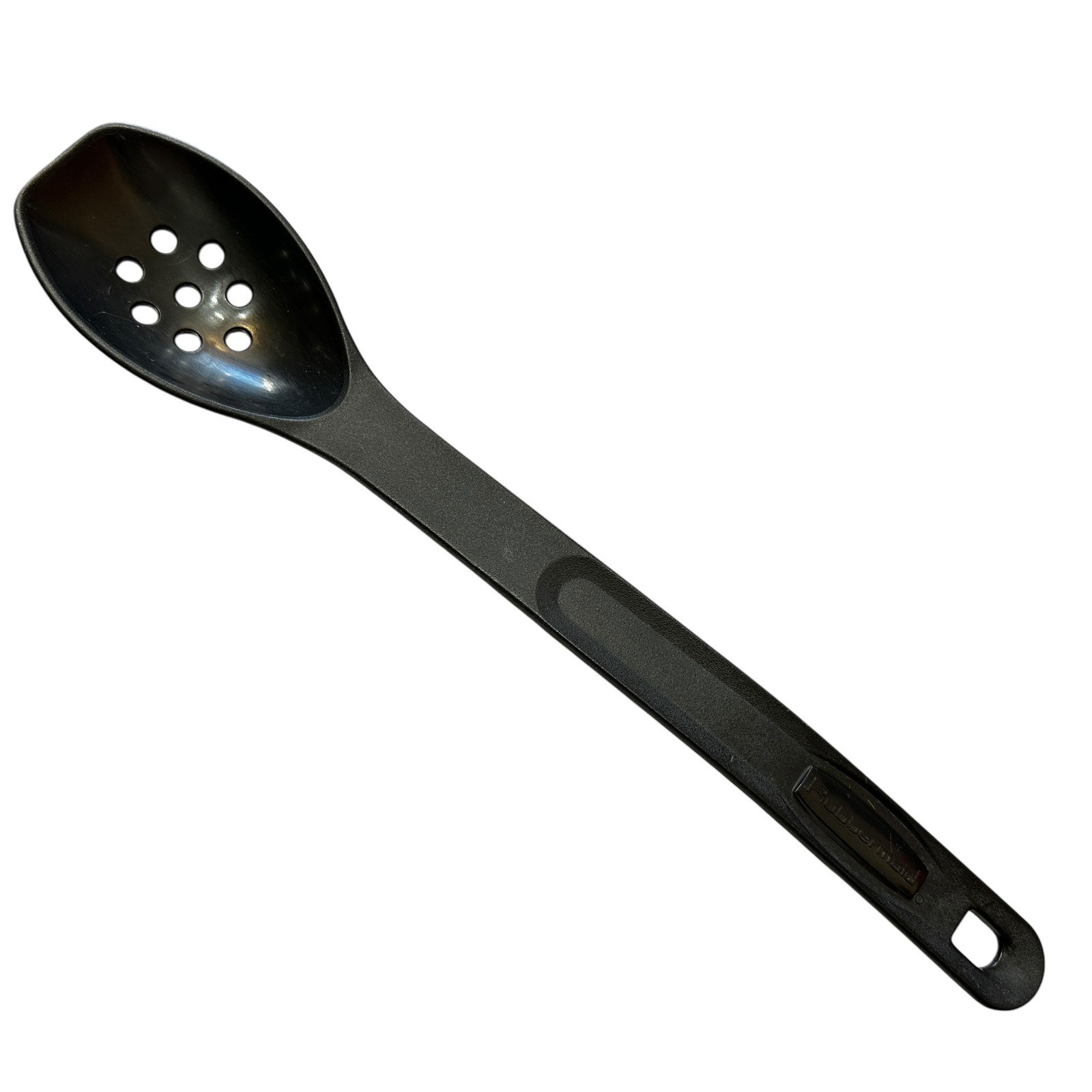 Rubbermaid Black Plastic Slotted Serving Spoon Perforated Basted Nylon 1974