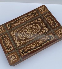 Vintage Italian Inlaid Jewellery Box Table Catflisch Catania