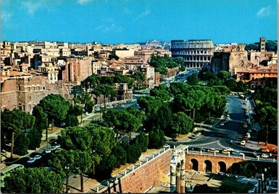 Rome Lazio View of Colosseum and Imperial Forums Continental Postcard B816