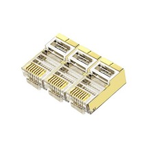 50 PCS Cat6 Cat6A Gold RJ45 Connectors Plugs Shielded 8P8C 1Gbps Ethernet LAN