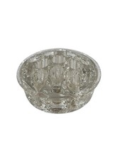 Antique Medium Clear Glass 11 Hole Rimmed Domed Footed Flower Frog 3.25"