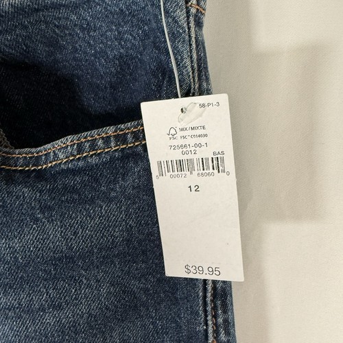 New Gap Kids Jeans Girl's 12 Dark Wash Denim Girlfriend Adjustable Cotton Blend - Picture 5 of 13