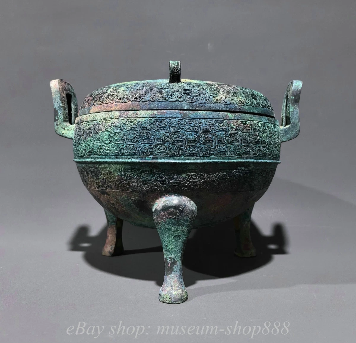 蓝色中国风青铜香炉| eBay