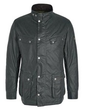Barbour International Duke Wax Jacket Mens XL Sage Green Slim RRP £269 PERFECT