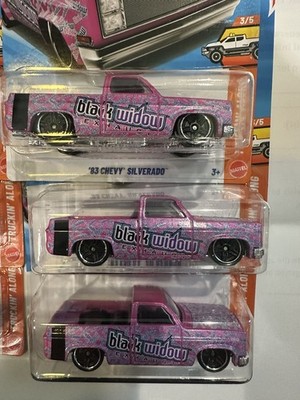 Lot of 6 Hot Wheels  83 Chevy Silverado Black Widow PINK!! In hand