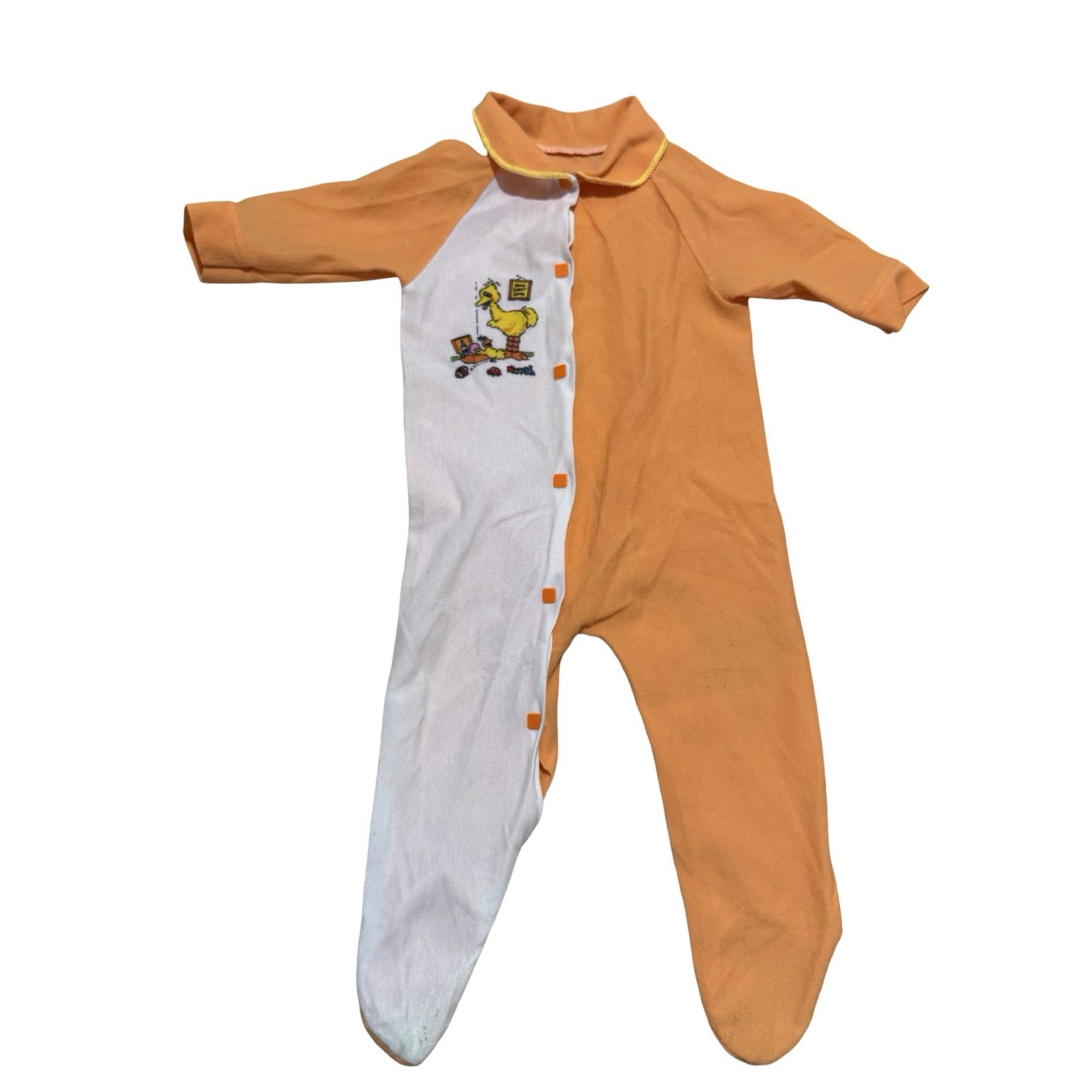 Vintage Sesame Street Bundle Bert Overalls Big Bird One Piece Socks 70s 80s image 6
