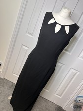 Steilmann 12 vintage little black dress maxi stunning evening occasion sleeveles