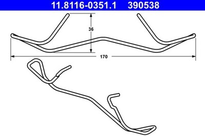 ATE Feder Bremssattel 11.8116-0351.1 für GOLF AUDI VW RENAULT A3 PEUGEOT PASSAT