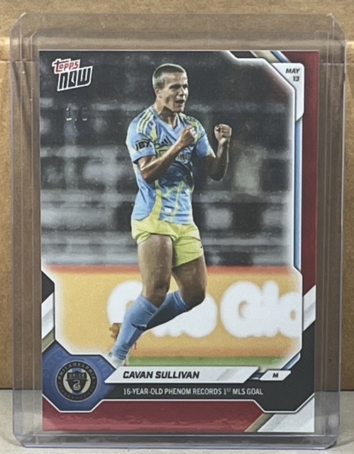 2026 TOPPS NOW MLS #44 CAVAN SULLIVAN PHILADELPHIA UNION Red Foil Parallel 3/5