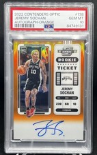 2022 Jeremy Sochan Contenders Optic Auto Orange /25 PSA 10 RC Rookie Ticket #138