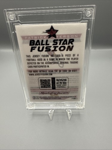 2024 Jersey Fusion Patrick Peterson Game Used Football Swatch, S#/49 - Picture 2 of 3
