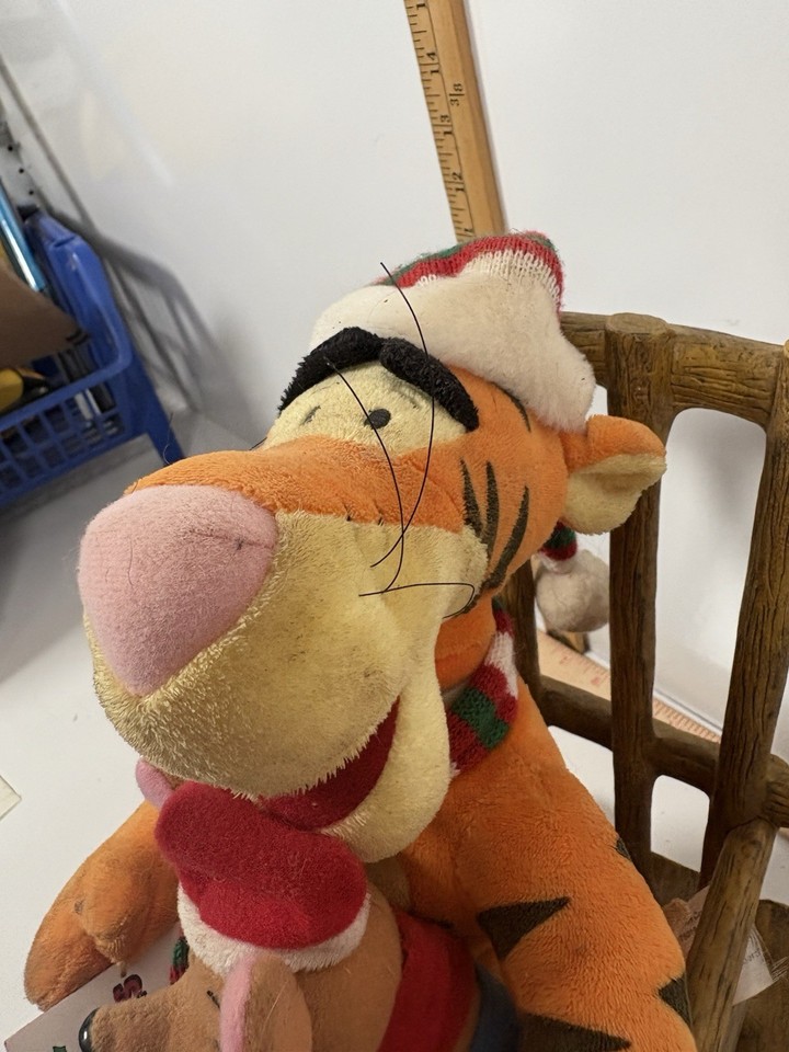 Gemmy Disney Christmas Animated Winnie the Pooh Tigger & Roo Rocking ...