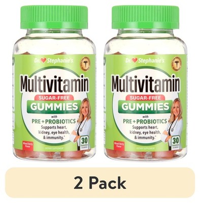 (2 pack) Dr. Stephanie's Multivitamin & Probiotic Gummies, Zero-Sugar