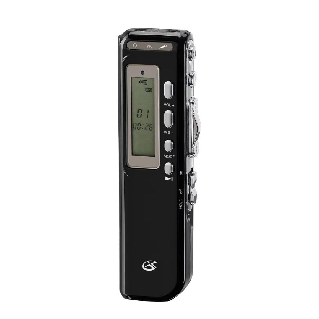 GPX PR047B Digital Voice Recorder 4GB Flash Memory Audio Dictaphone Recorder