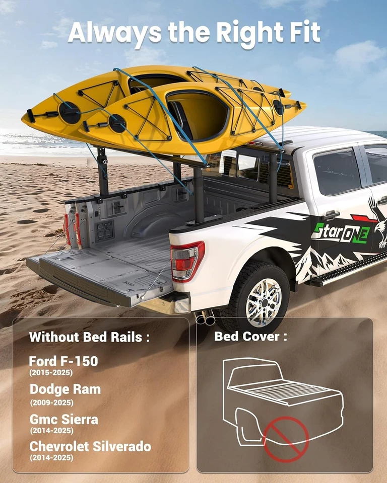 Escalera ajustable de aluminio para camioneta Ford F150/Ram 1500/Silverado, 600 lb Foto 4 de 4